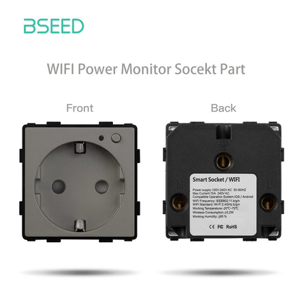 BSEED EU Standard Wifi Socket Smart Plug Function Part Only Power Monitor Timing Smart Home Alexa Voice Control  Bule Backlight