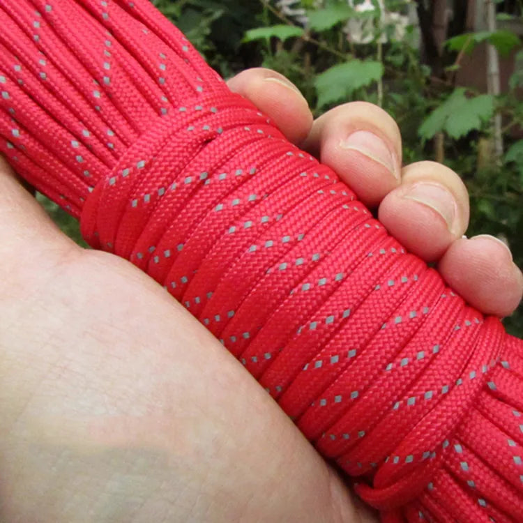 Reflective Paracord Rope, Military, 7 Strand, 4mm, 550 Tactical Parachute Cord, Camping Tent, Lanyard, DIY Bracelet Weaving Rope