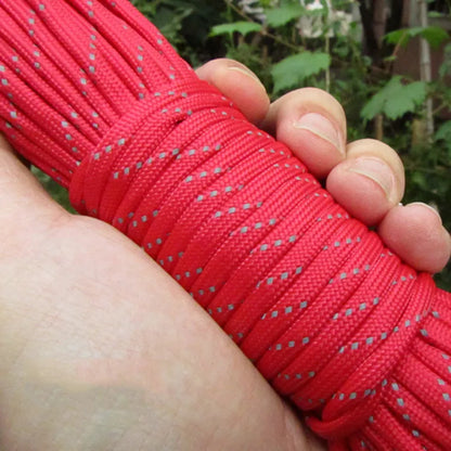 Reflective Paracord Rope, Military, 7 Strand, 4mm, 550 Tactical Parachute Cord, Camping Tent, Lanyard, DIY Bracelet Weaving Rope