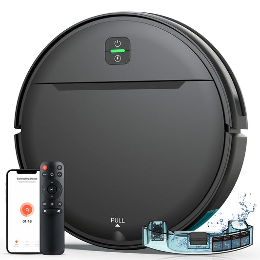 Noreter   Robotic Vacuum 35KPa Auto-Charge/Vacuum-Mop 2-in-1 Programmable Cleaner Hardwood/Tile/Carpet Smart Cleaning System