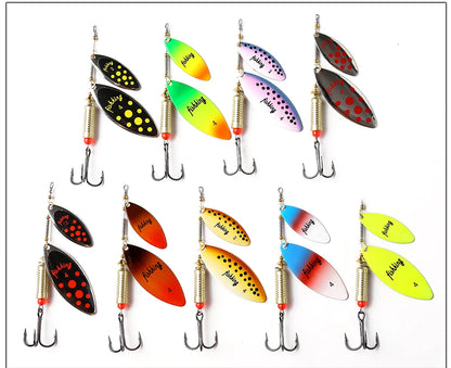 FISH KING Fishing Spinner Blade Metal Lure Double Spinnerbait Hard Artificial Lure Jig Items 115mm 20g