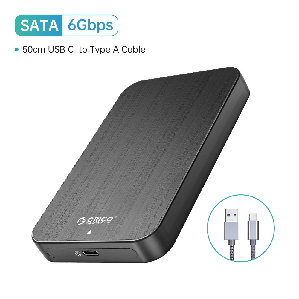 ORICO 2.5 Inch External HDD Case 5Gbps SATA to Type-C Hard Drive Enclosure for SSD HDD PC Laptop Metal+ABS Case Heat Dissipation