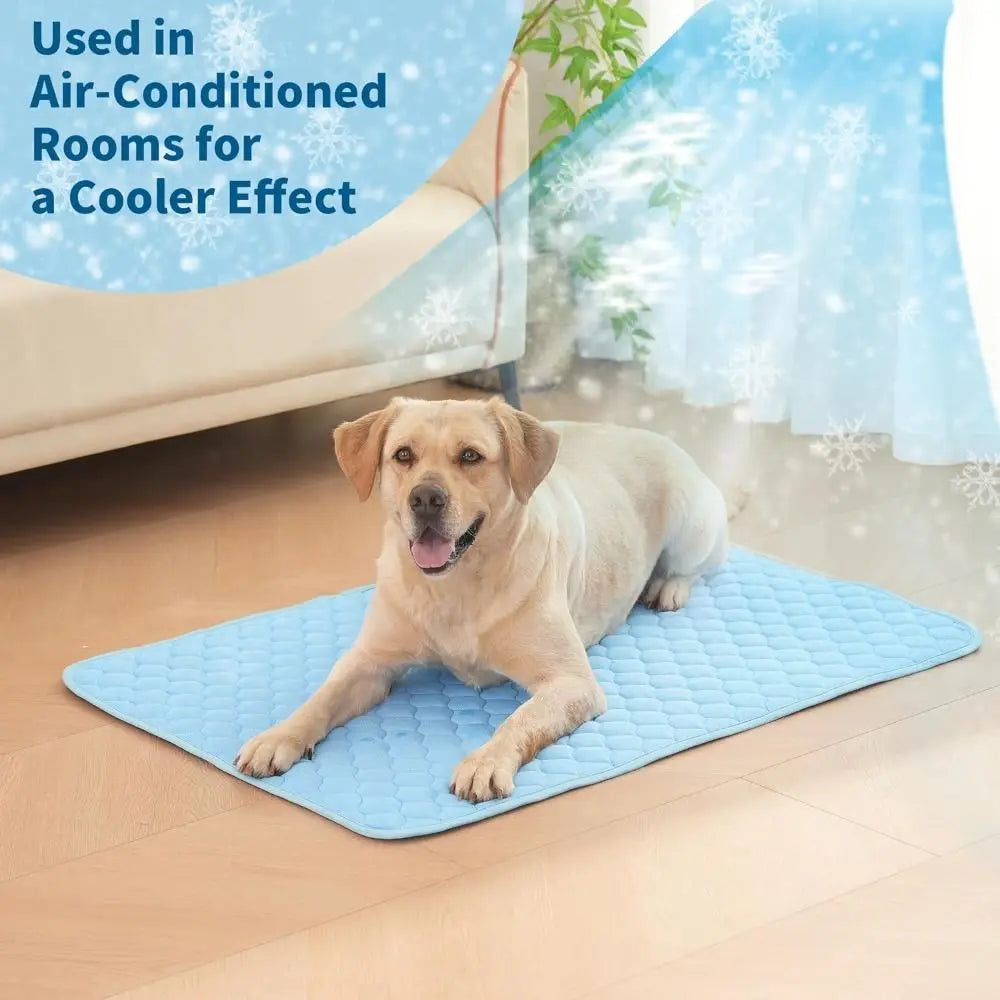 Dog Cooling Mat Summer Pad Mat For Dogs Cat Ice Silk Blanket Sofa Breathable Pet Dog Bed Summer Washable For Small Large Dog Cat