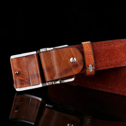 New men's belt korean fashion smooth buckle business casual belt fashion young men's trouser designer luxury brand belts
