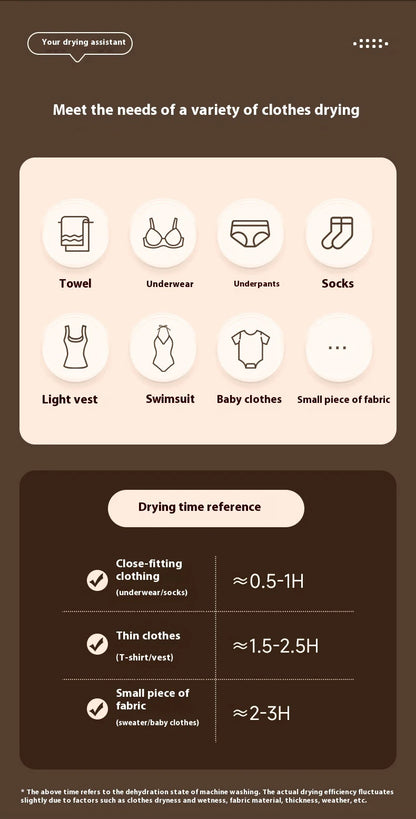 Portable Clothes Dryer Compact Electric Drying Machine for Home Foldable Clothes Dryer Convenient clothing drying in dormitories