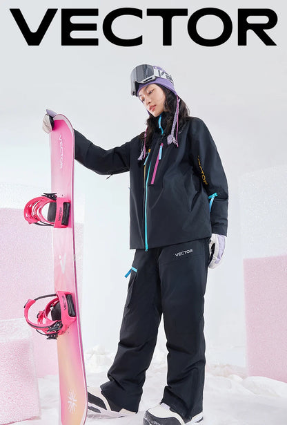VECTOR  Woman Man Winter Ski Pants Outdoor High Quality Windproof Waterproof Warm Snow Trousers Winter Ski Snowboarding Pants
