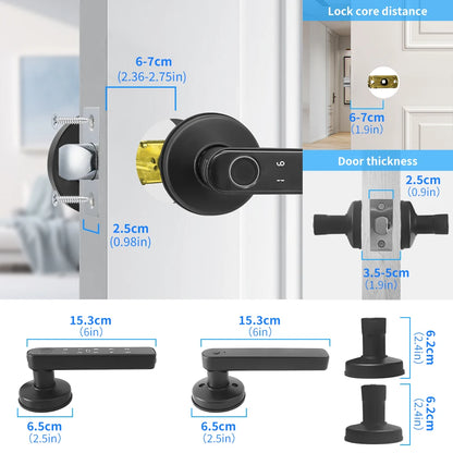 Tuya Smart Door Lock Fingerprint Password Key App 4-in-1 Unlock Electronic Digital Handle Lock Apartment Home