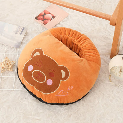 USB Electric Heater Foot Warmer Charging Power Fleece Cartoon Cat Warm Foot Cover Feet Heating Pads For Home Bedroom Sleeping