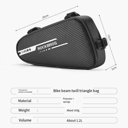 ROCKBROS Bike Saddle Bag MTB Road Cycling Reflective Twill Top Tube Triangle Bag Bicycle Handlebar Pouch Frame Front Tube Bag