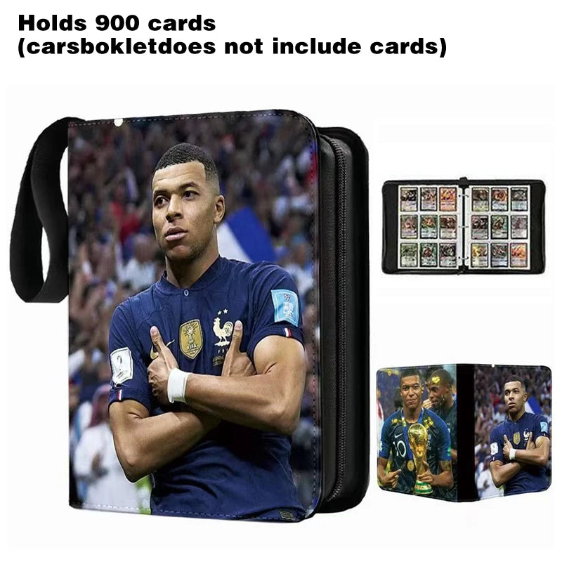 2026 World Cup Football Star Ronaldo Messi Mbappé 400/900pcs Album Book Folder Card Slots Collections Zipper Card Binder Holder