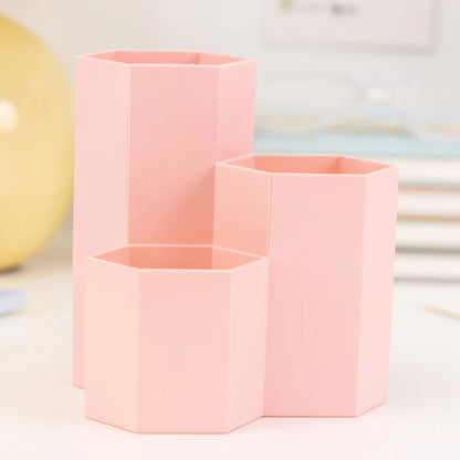 Polish Nail Brush Box 3 Lattices Organizer Storage Tools Desk Case Jewelry Cosmetics Office Table Rack Holder Make up Pen