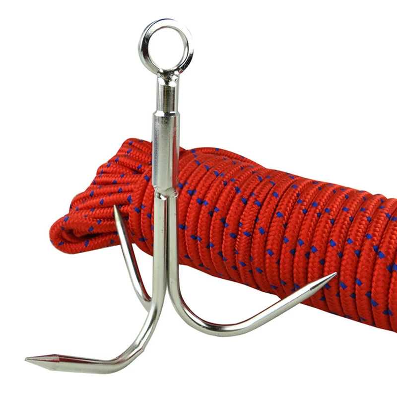 Stainless Steel Climbing Claw Ice Rock Hook Hiking Tool Large Mountaineering Flying Grappling Hook Outdoor Survival Accessories