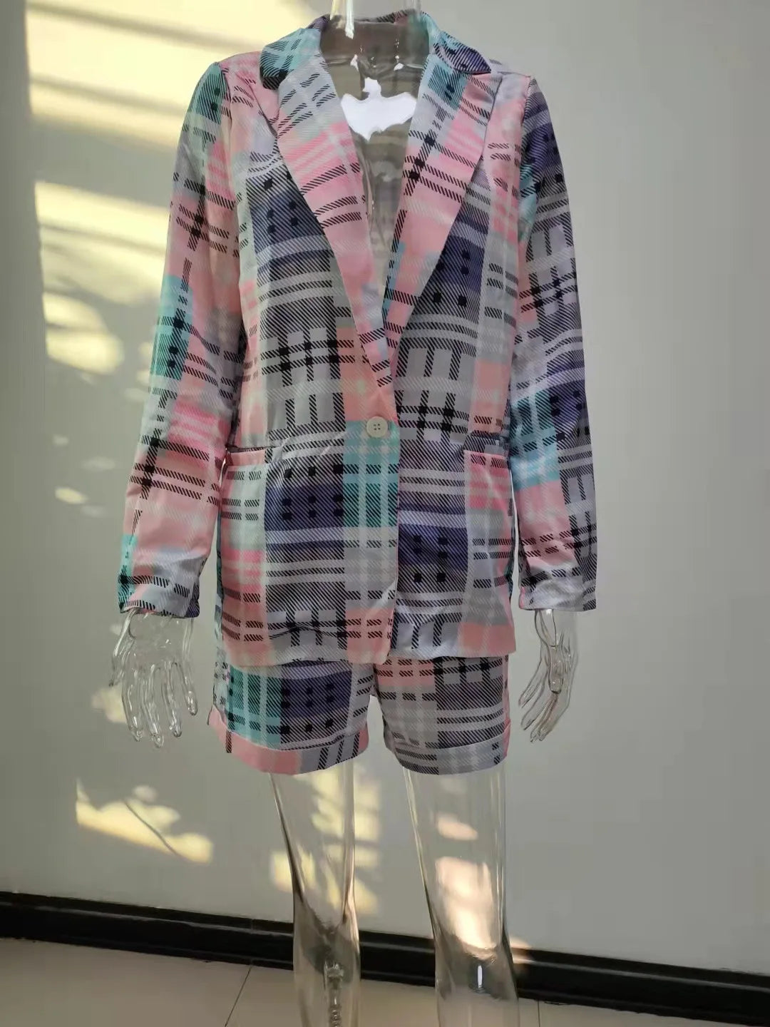 2025 Elegant Two Piece Blazer Suit Sets Women OL Office Sets Slim Cardigan Blazer Shorts Solid 2 Piece Set Casual Blazers Set