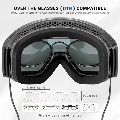 KAPVOE Ski goggles Anti-fog Skiing goggles Photochromic Outdoor Sports Magnetic Glasses Winter Snowboard Snowmobile Equipment
