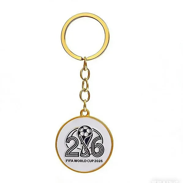 2026 FIFA World Cup Enamel Metal Keychain, UV Printed Soccer Key Ring, Football Fan Souvenir, Car Bag Pendant, Sports Gift