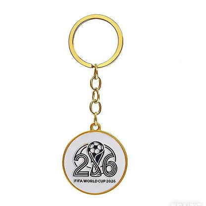 2026 FIFA World Cup Enamel Metal Keychain, UV Printed Soccer Key Ring, Football Fan Souvenir, Car Bag Pendant, Sports Gift