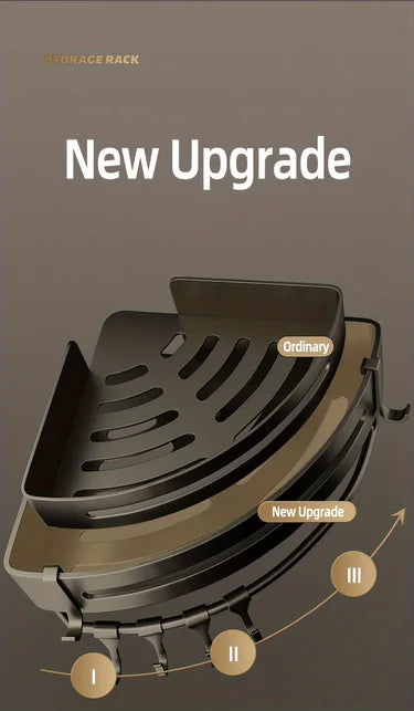 1pc Non-Drill Aluminum Bathroom Storage Rack - Wall-Mounted Corner Shelf for Shampoo, Makeup, and Accessories