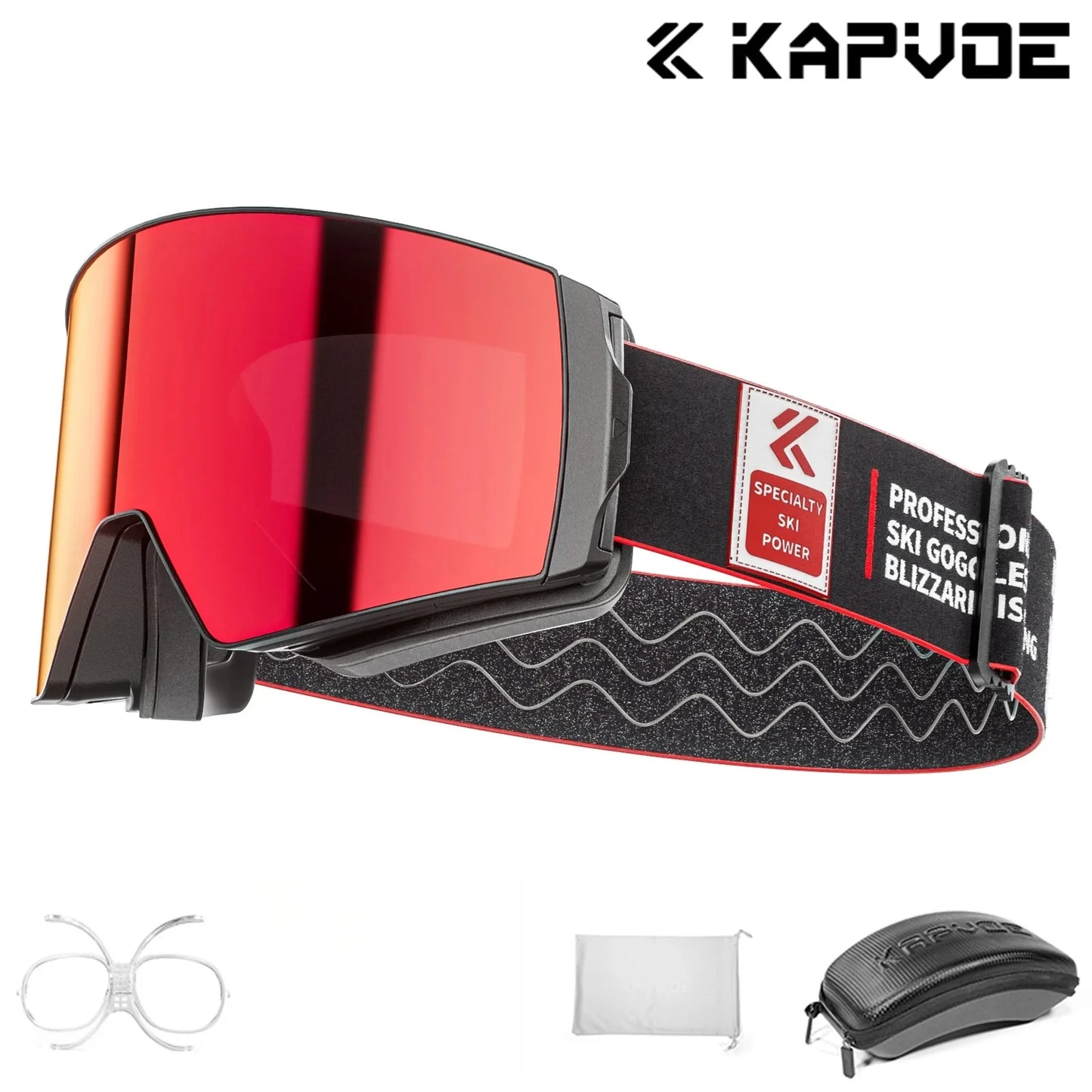 Kapvoe Snow Ski Goggles Snowboarding  Skiing Mask for Men Women Anti-Fog Lens Kit UV400 Protection Snowmobile Glasses Motorcycle