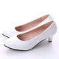 Shoes Ladies Pumps Medium Heel Nude Sexy High Heels Weeding Shoes Women Office Work White Pumps Party Shoes