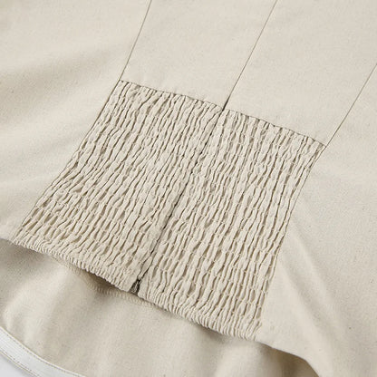 Minimalist Cotton Linen Design Strapless Dress Summer Women's Personal Street Elastic Backless Pocket Vacation Beach Dress