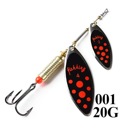 FISH KING Fishing Spinner Blade Metal Lure Double Spinnerbait Hard Artificial Lure Jig Items 115mm 20g