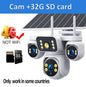 8K 15MP Triple Screen Solar Security Camera 4G LTE Wireless Solar Surveillance Cam 12X Zoom 12000mAh Security Protection CCTV