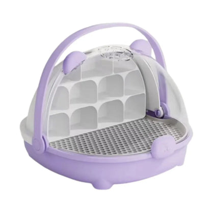 Breathable Hole Silkworm Breeding Box Folable Handle Plastic Insect Habitat Cage Visible Door Silkworm Observation Cabin Student