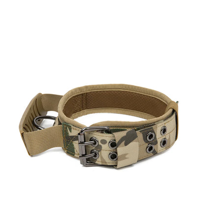Large Dog Collar Durable Nylon Military Tactical Adjustable Pet Lead Outdoor Walking Training Collars Pitbull Labrador Supplies