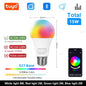 Tuya Bluetooth LED Bulb Dimmable 15W 18W E27 B22 220V RGBCW Color Change Lamps  Smart Life APP Group Control Music Rhythm Timing