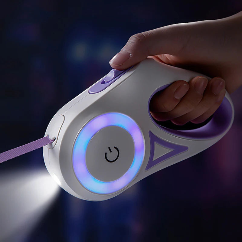 LED Light Retractable Dog Leash