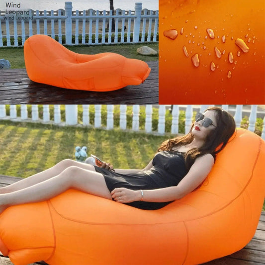 Portable inflatable lounge chair, lazy lounge chair, comfortable outdoor inflatable sofa, breathable inflatable bed, waterproof