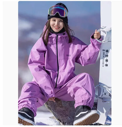 John snow 2024 New Male female couple Single and double board Ski suit set Loose type waterproof keep warm Ski pants ski jackets