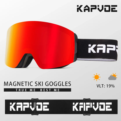 Kapvoe Photochromic Ski Goggles Magnetic Anti-Fog Lenses UV400 Protection Men Women Ski Goggles Winter Sports Eyewear