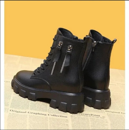Winter Women's Fashion Boots - British-Style Korean-Inspired Student Boots, Chunky Heel Versatile Cold-Proof Mid-Calf Shoes
