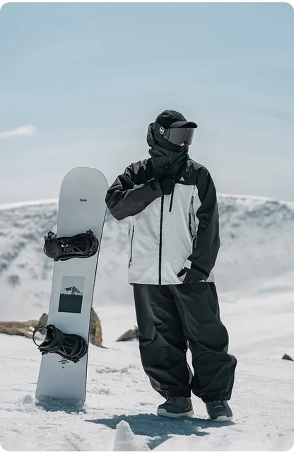 Men's Women's Single Board Waterproof Loose Fit Wear Resistant Professional Double Board Ski Pants Snowboard Pants Men