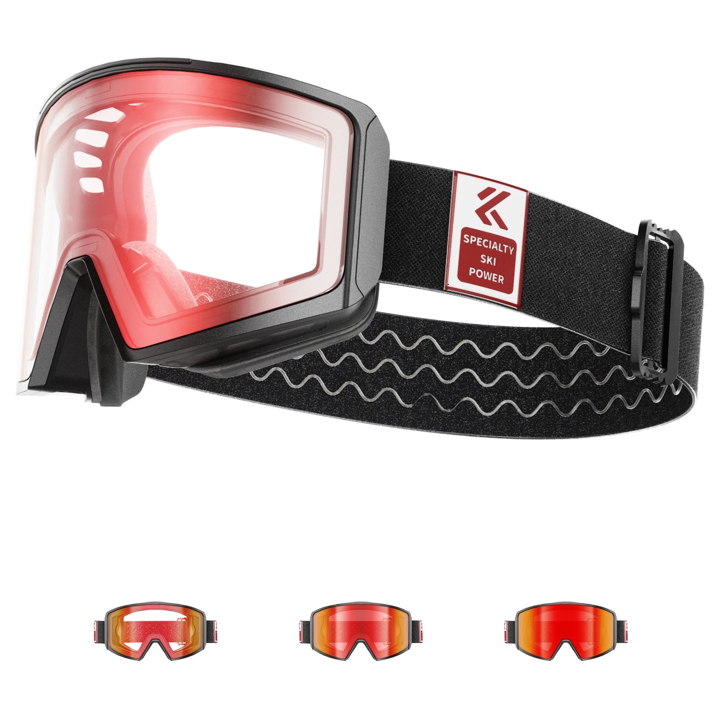 Kapvoe Photochromic Ski Goggles Magnetic Anti-Fog Lenses UV400 Protection Men Women Ski Goggles Winter Sports Eyewear