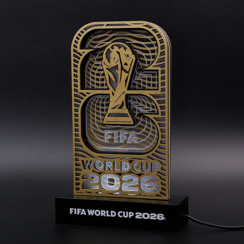 Wooden 2026 FIFA World Cup LED Night Light Desk Lamp Home Bedroom Decor Ambient Light Creative Ideal Festival Memorial Present
