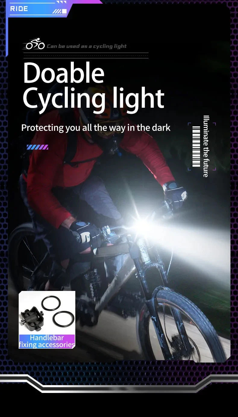High Power Led Flashlight Led Strong Self Defense Supplies Tactical Flashlight Ultra Powerful Rechargeable Self-defense Headlamp