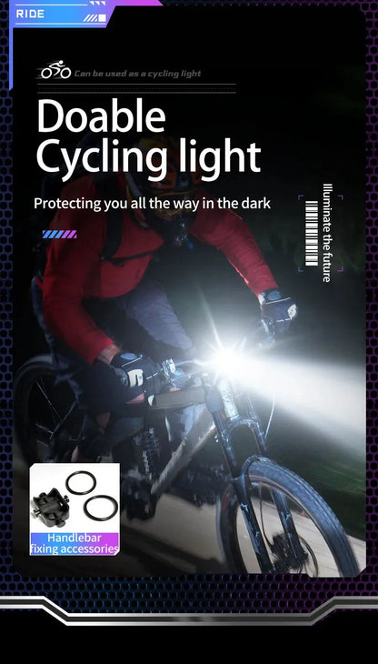 High Power Led Flashlight Led Strong Self Defense Supplies Tactical Flashlight Ultra Powerful Rechargeable Self-defense Headlamp