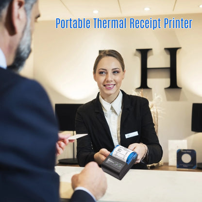 Bisofice Portable Mini Thermal Printer 2 inch Wireless USB Receipt Bill Ticket Printer with 58mm Print Paper for Restaurant