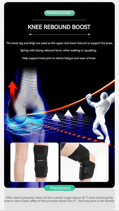GOBYGO 1Pcs Adjustable Knee Booster Knee Brace For Patella Immobilization Squatting Knee Protector Outdoor Mountaineering Unisex