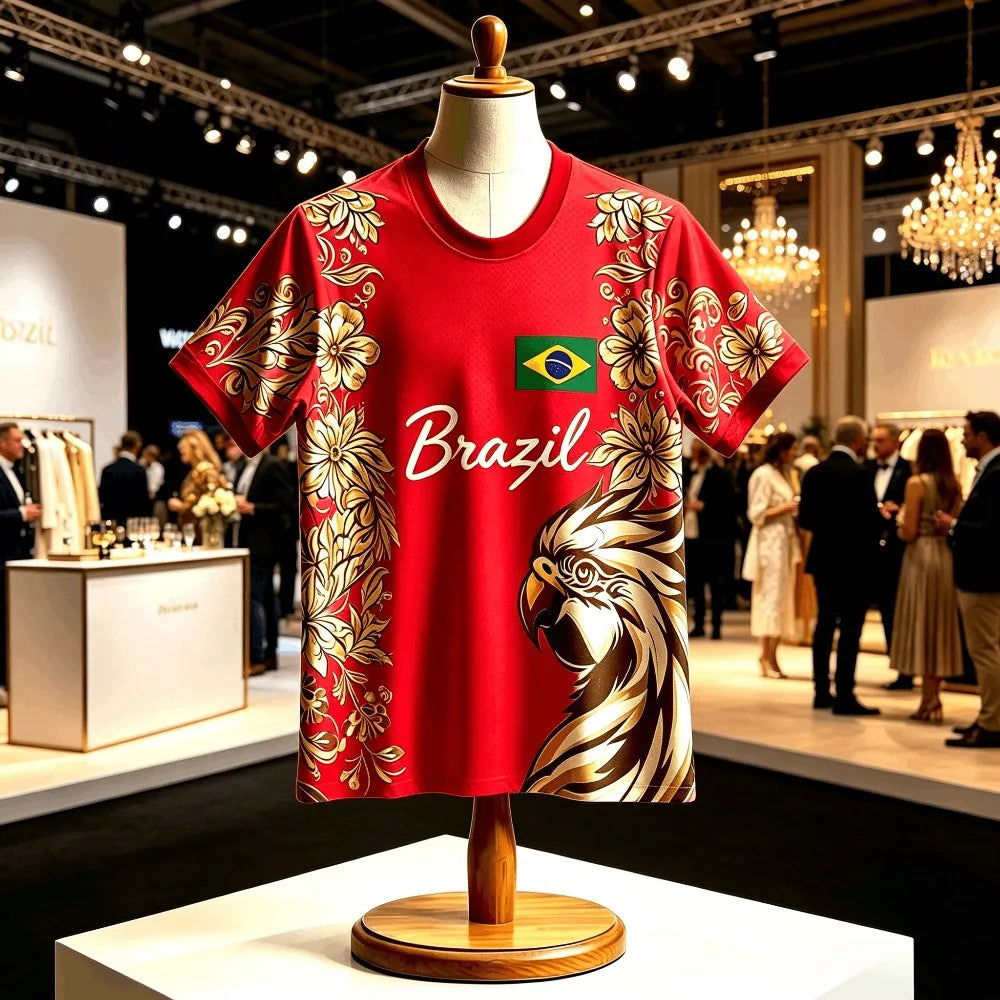 New 2026 Summer Brazil Football Jersey Unisex  Breathable Quick Dry Lightweight Sports Men's T-shirt Top Fashion Streetwear