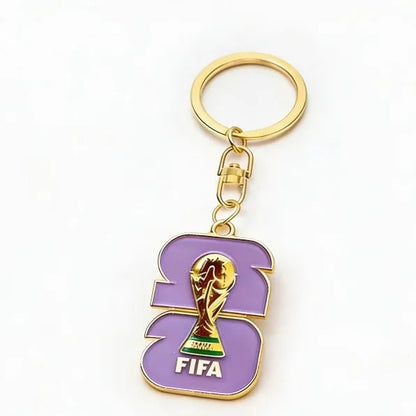 2026 FIFA World Cup Enamel Metal Keychain, UV Printed Soccer Key Ring, Football Fan Souvenir, Car Bag Pendant, Sports Gift