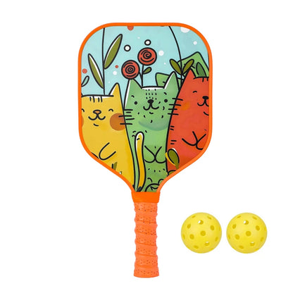Kids Pickleball Paddles Cute with Small Grip Lightweight Pickleball Rackets Honeycomb Core Fiberglass Set for Children