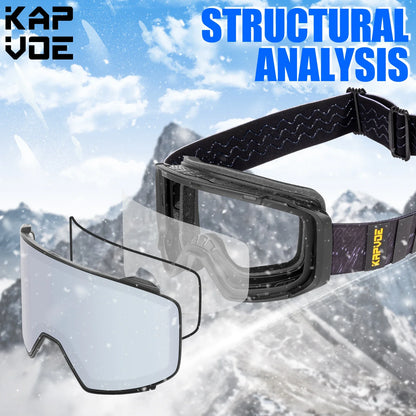 KAPVOE Outdoor Sports Ski Glasses Anti-fog High Definition Magnetic Lens UV400 Protection Ventilation Ski Glasses Man Woman