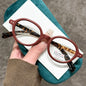 Retro Small Frame Presbyopia Glasses Oval Frame Green Tortoiseshell Reading Glasses Blue Light Blocking Eye Protection Eyewear