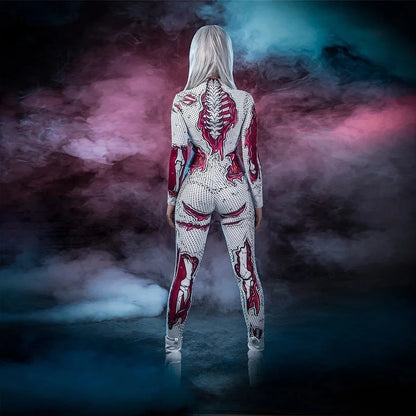 Adult Halloween Costume Cosplay Scary Skeleton Skull Clothing Carnival Party Zombie Costumes Jumpsuit Full Sets Unisex Bodysuit