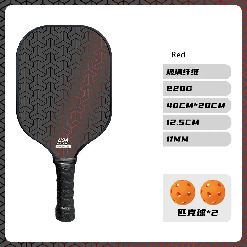 (1pcs) Cheap Fiberglass Pickleball Racket PP Honeycomb Core Pickle Ball Paddle With 2 Balls