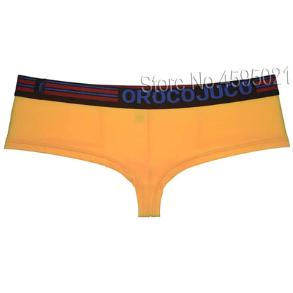 Cheeky Men's Boxers Shorts Thong Brazilain Underwear Bulge Pouch Male Bikini Briefs Micro Trunk 1/3 Rear Coverage Underpant Soft