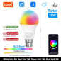 Tuya Bluetooth LED Bulb Dimmable 15W 18W E27 B22 220V RGBCW Color Change Lamps  Smart Life APP Group Control Music Rhythm Timing